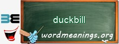 WordMeaning blackboard for duckbill